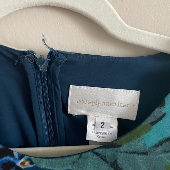 Anthropologie COREY LYNN CALTER Blue Floral Paeonia dress - Picture 5 of 6